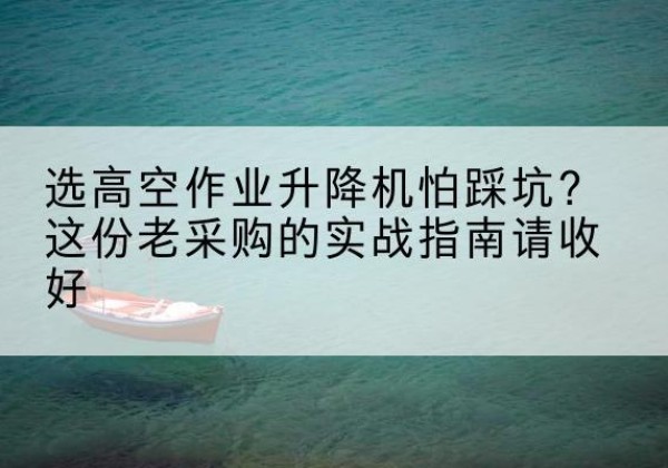 四川高空作业升降机厂家推荐-选高空作业升降机怕踩坑？这份老采购的实战指南请收好